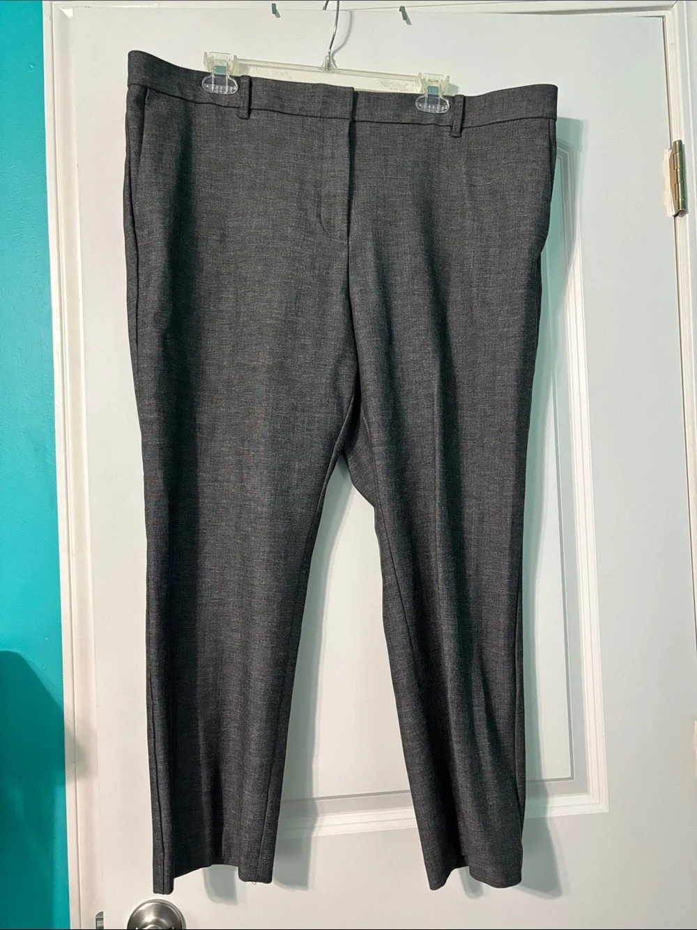 Ann Taylor Charcoal Straight-Leg Dress Trousers